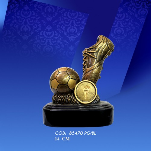 Trofeo Botín con balón chico oro viejo